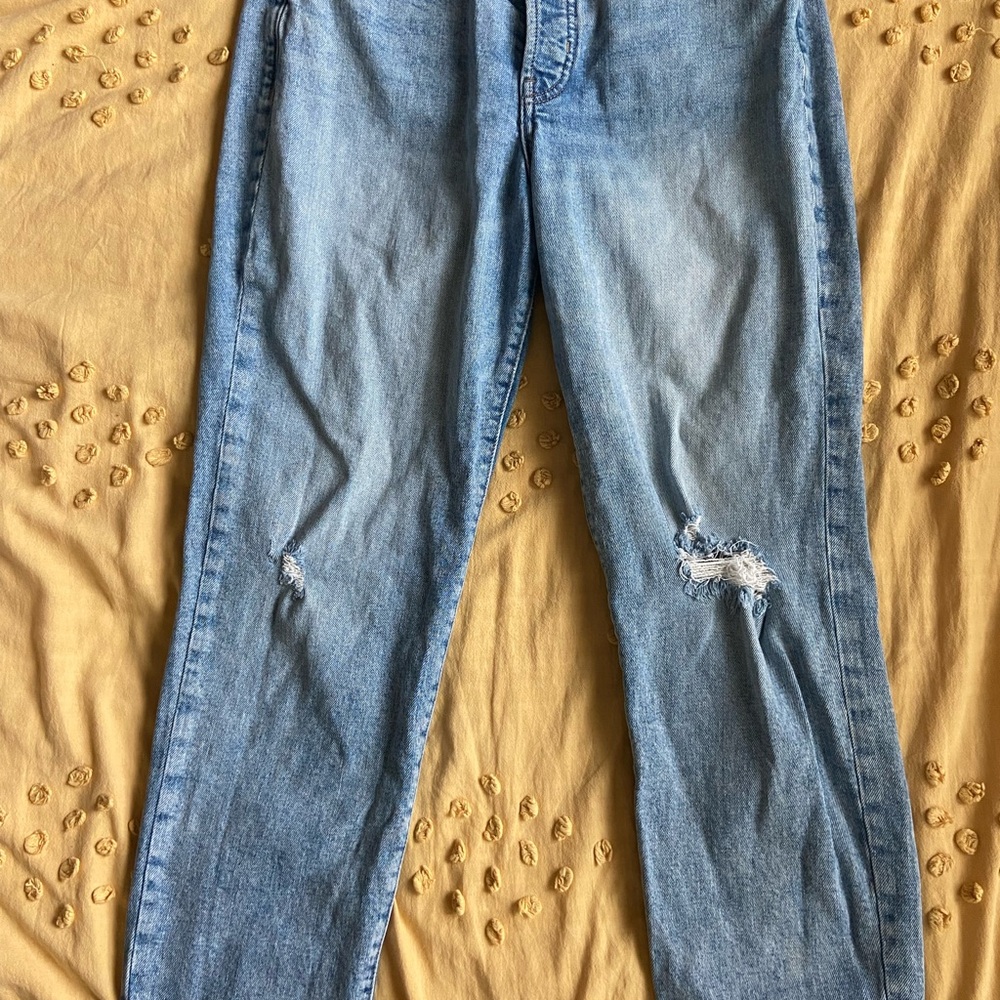 Distressed Blue Jeans